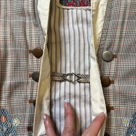 Johnny Was 2-10-5 Embroidered Plaid Blazer Size Small - Picture 9 of 13